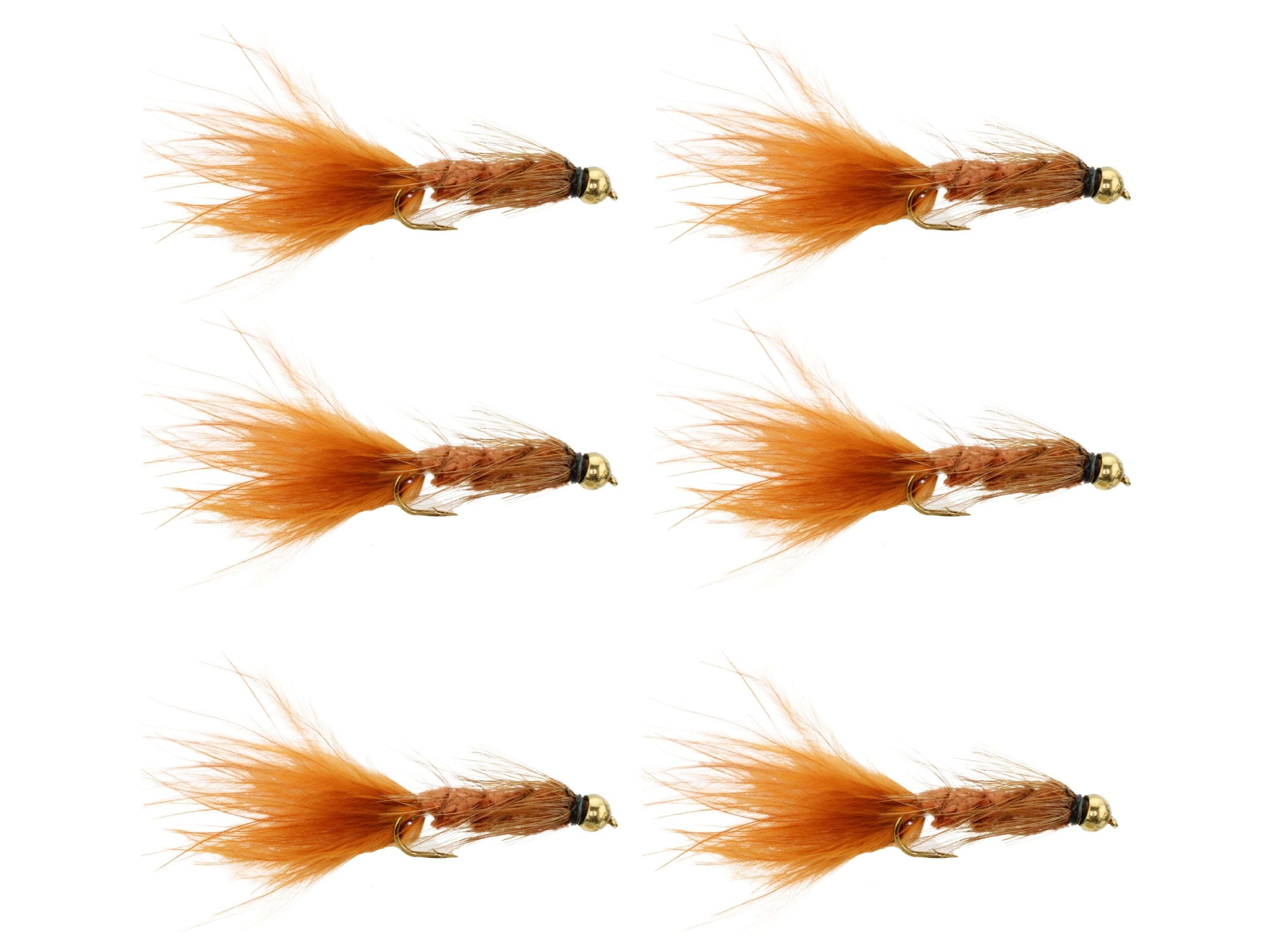 Wild Water Fly Fishing Brown Wooly Bugger w/ Bead Head, Size 10, Qty. 6-Goodwynn&#39;sGoodwynn&#39;s