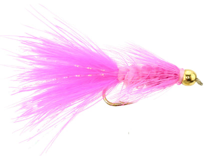 Wild Water Fly Fishing Pink Wooly Bugger w/ Bead Head, Size 10, Qty. 6