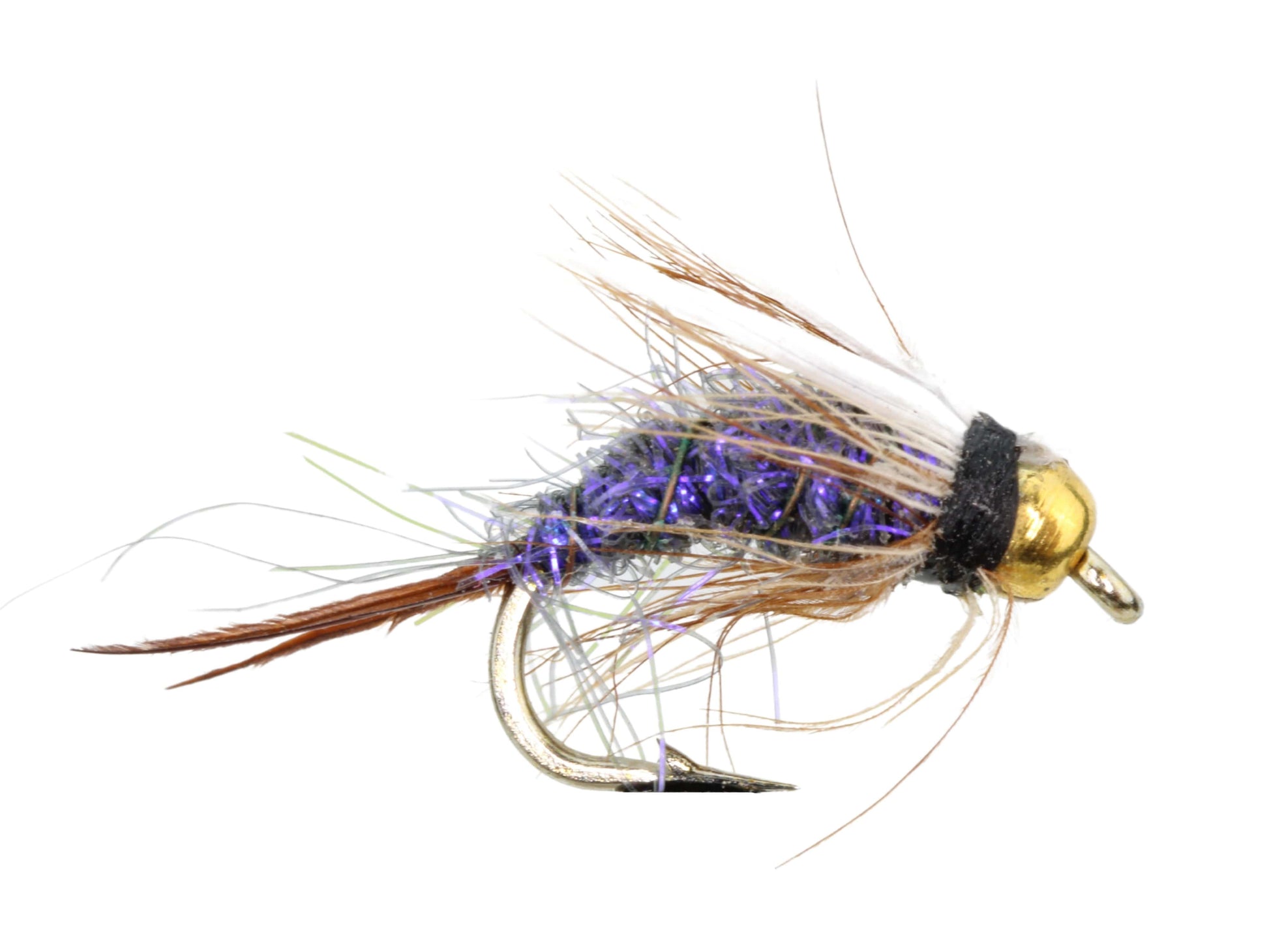 Wild Water Fly Fishing Bead Head Purple Prince Nymph, Size 14, Qty. 6-Goodwynn&#39;sGoodwynn&#39;s