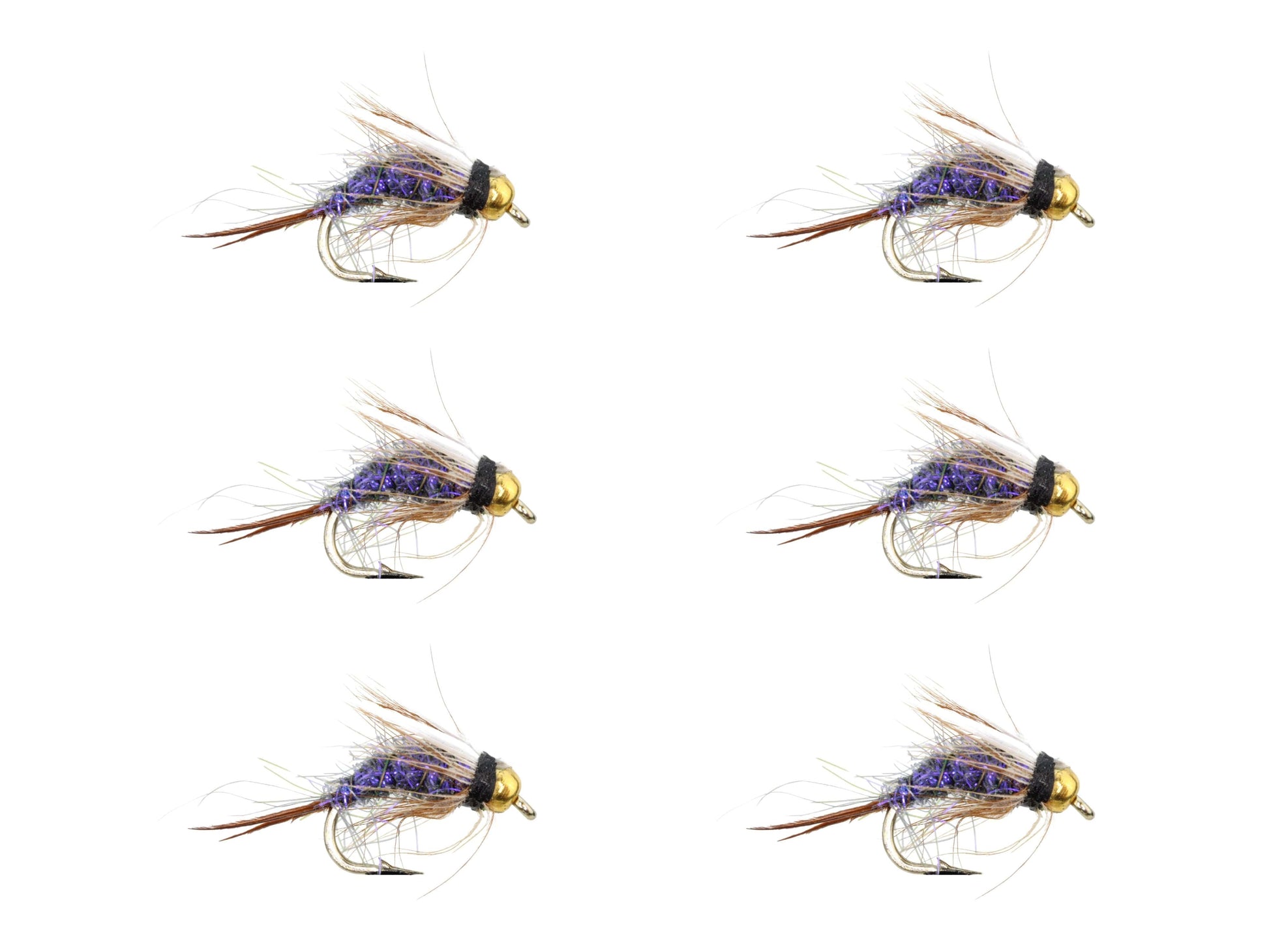 Wild Water Fly Fishing Bead Head Purple Prince Nymph, Size 14, Qty. 6-Goodwynn&#39;sGoodwynn&#39;s