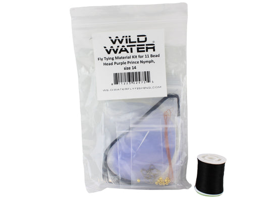 Wild Water Fly Fishing Fly Tying Material Kit, Bead Head Purple Prince Nymph-Goodwynn's