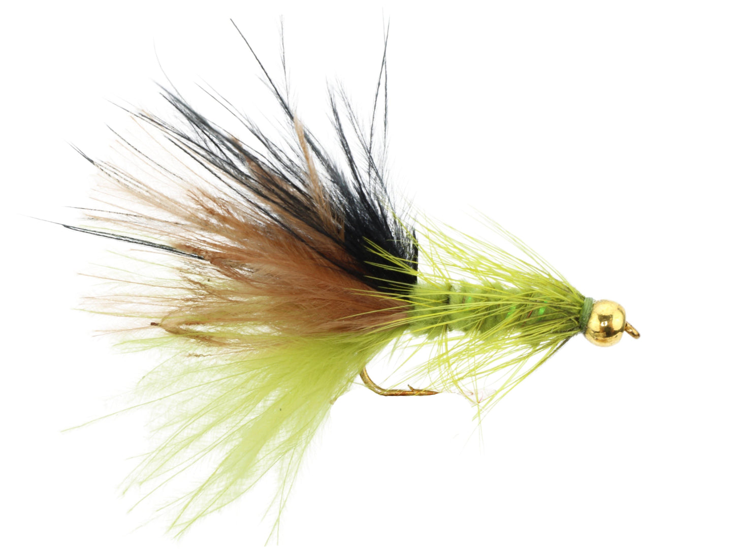 Wild Water Fly Fishing Bead Head Tri-Color Wooly Bugger, Size 10, Qty. 6