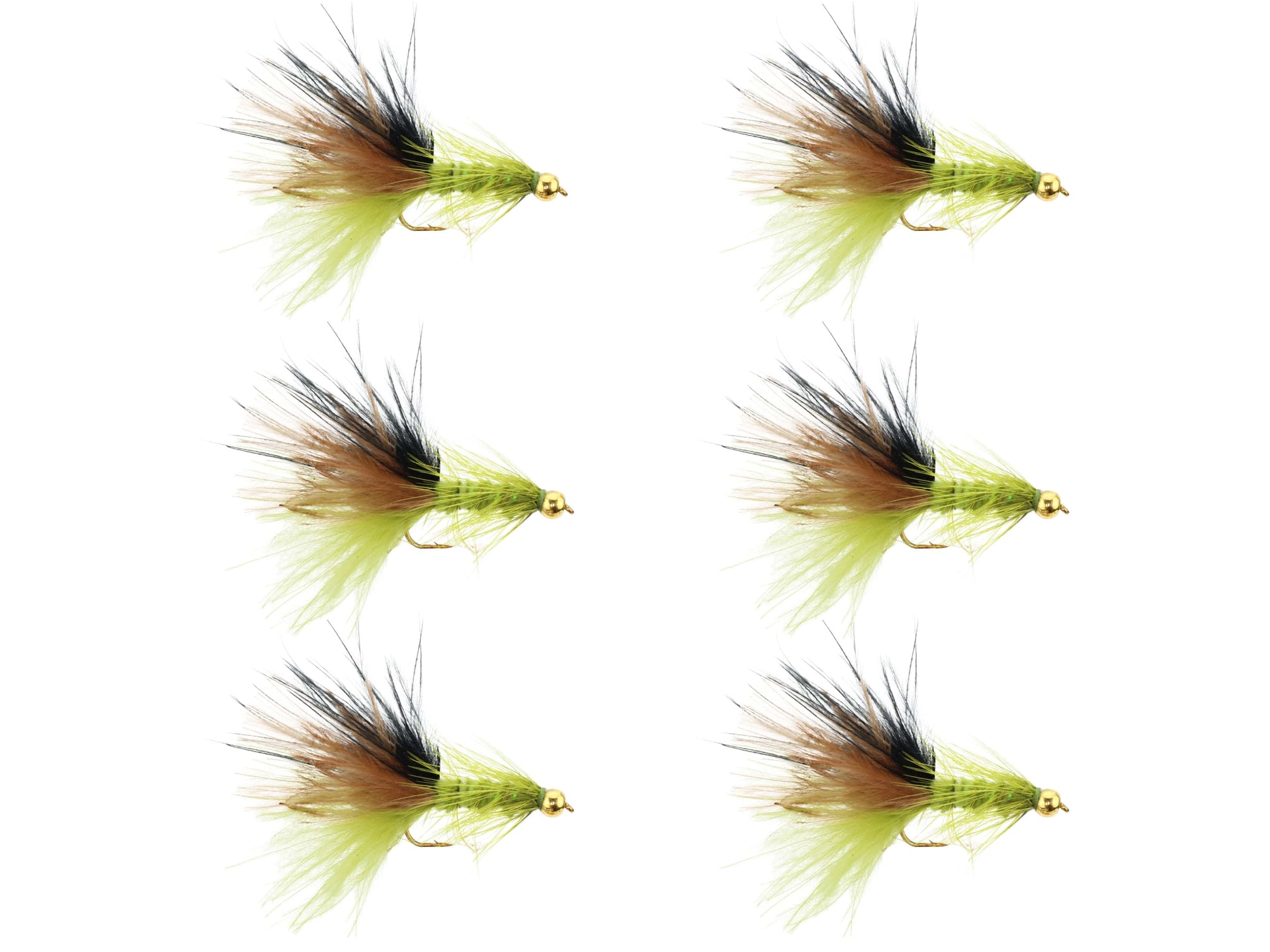 Wild Water Fly Fishing Bead Head Tri-Color Wooly Bugger, Size 10, Qty. 6-Goodwynn&#39;sGoodwynn&#39;s