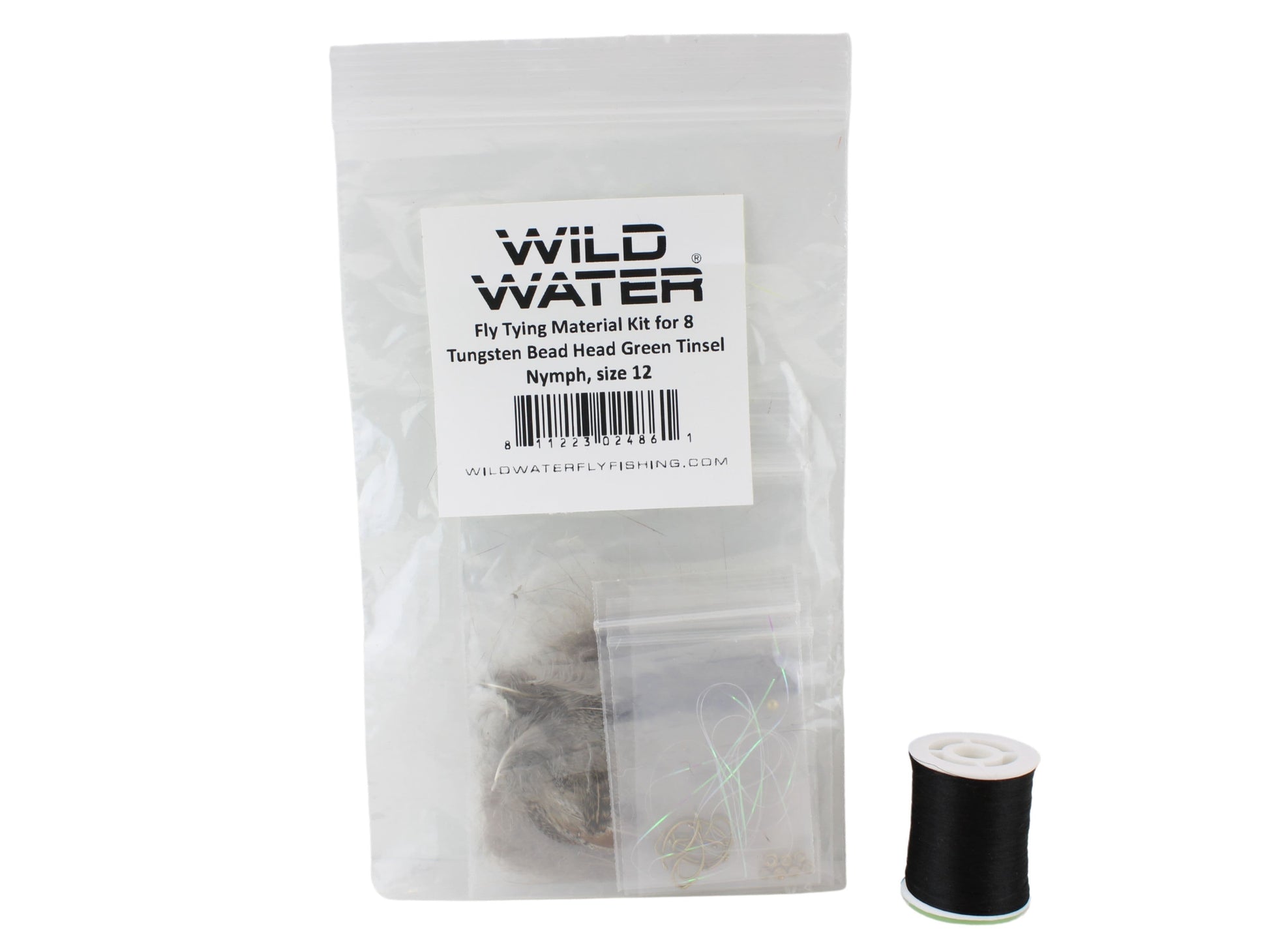 Wild Water Fly Fishing Fly Tying Material Kit, Tungsten Bead Head Green Tinsel Nymph-Goodwynn&#39;sGoodwynn&#39;s