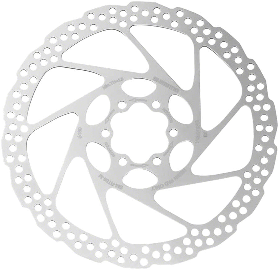 Shimano Deore SM-RT56-MP Disc Brake Rotor - 180mm 6-Bolt For Resin Pads Only Silver