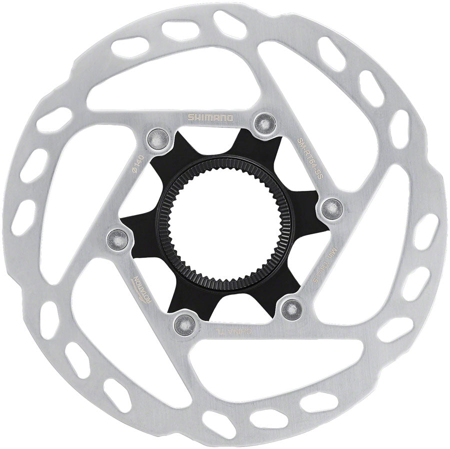 Shimano SM-RT64-SS Disc Brake Rotor External Lockring - 140mm Center Lock Silver-Goodwynn&#39;sGoodwynn&#39;s