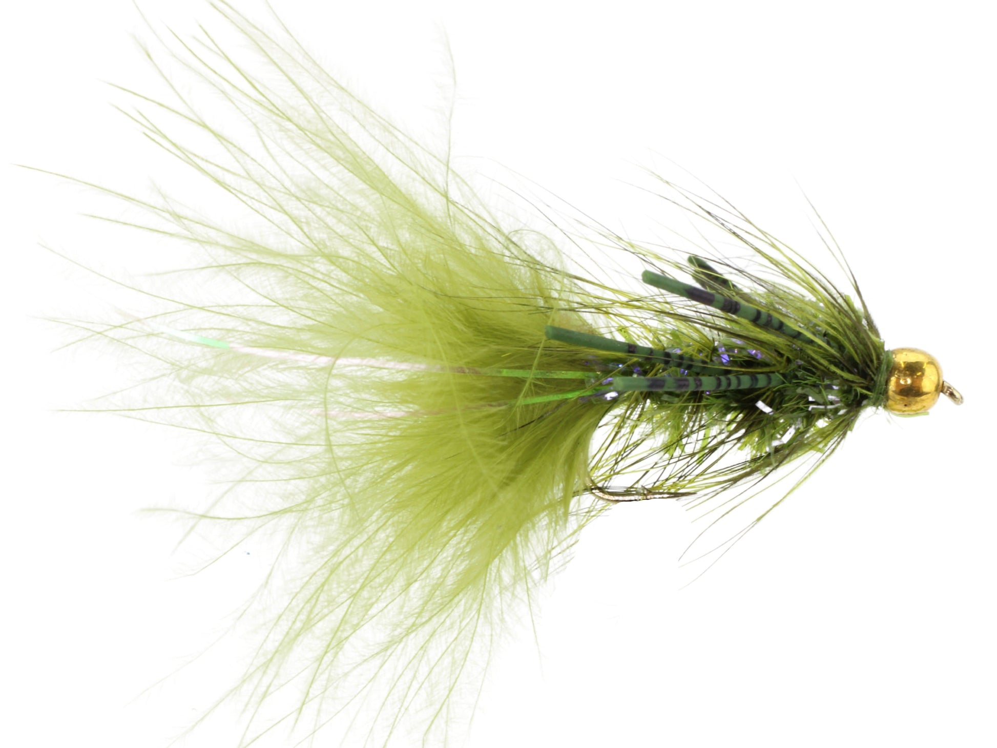 Wild Water Fly Fishing Bead Head Olive Rubber Leg Wooly Bugger, size 10, qty. 6-Goodwynn&#39;sGoodwynn&#39;s