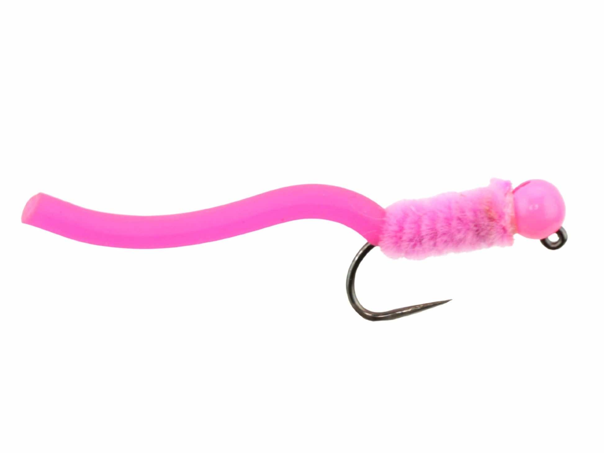 Wild Water Fly Fishing Tungsten Bead Head Pink Squirmy Worm, Size 12, Qty. 6-Goodwynn&#39;sGoodwynn&#39;s