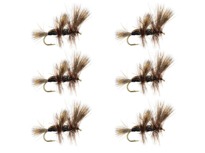 Wild Water Fly Fishing Black Double Humpy, Size 10, Qty. 6