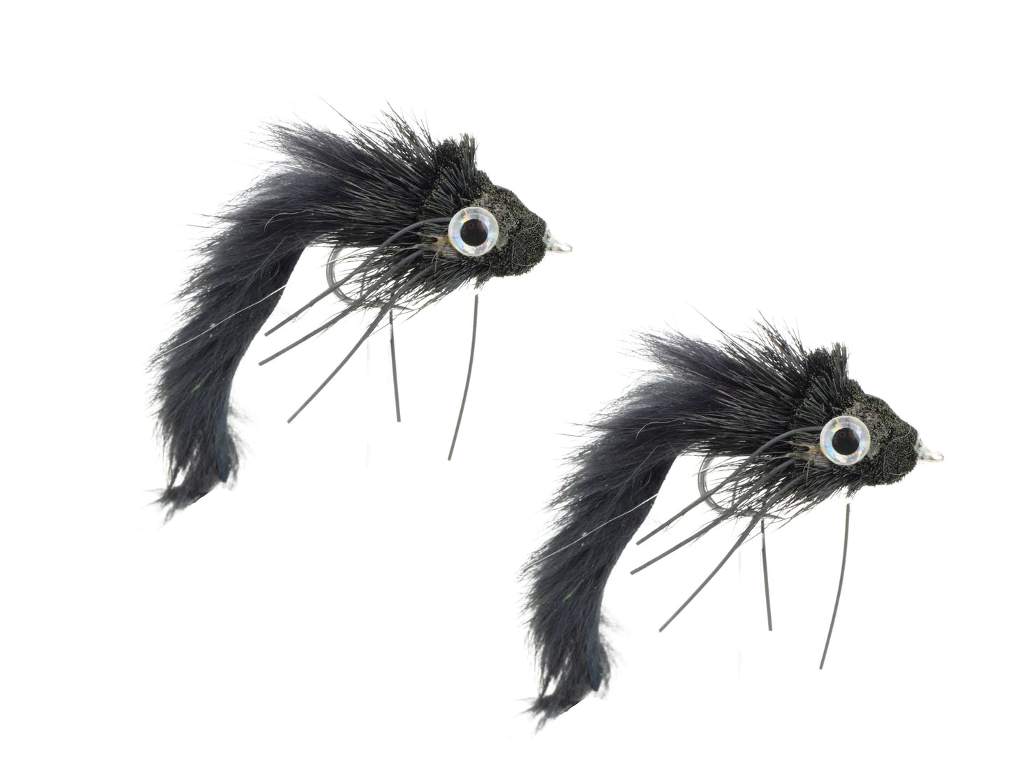 Wild Water Fly Fishing Black Rabbit Tail Diver, Size 1/0, Qty. 2