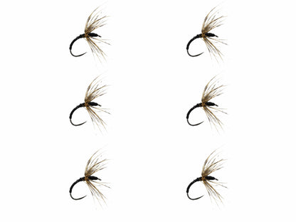 Wild Water Fly Fishing Black Sakasa Kebari Tenkara Fly, size 12, qty. 6