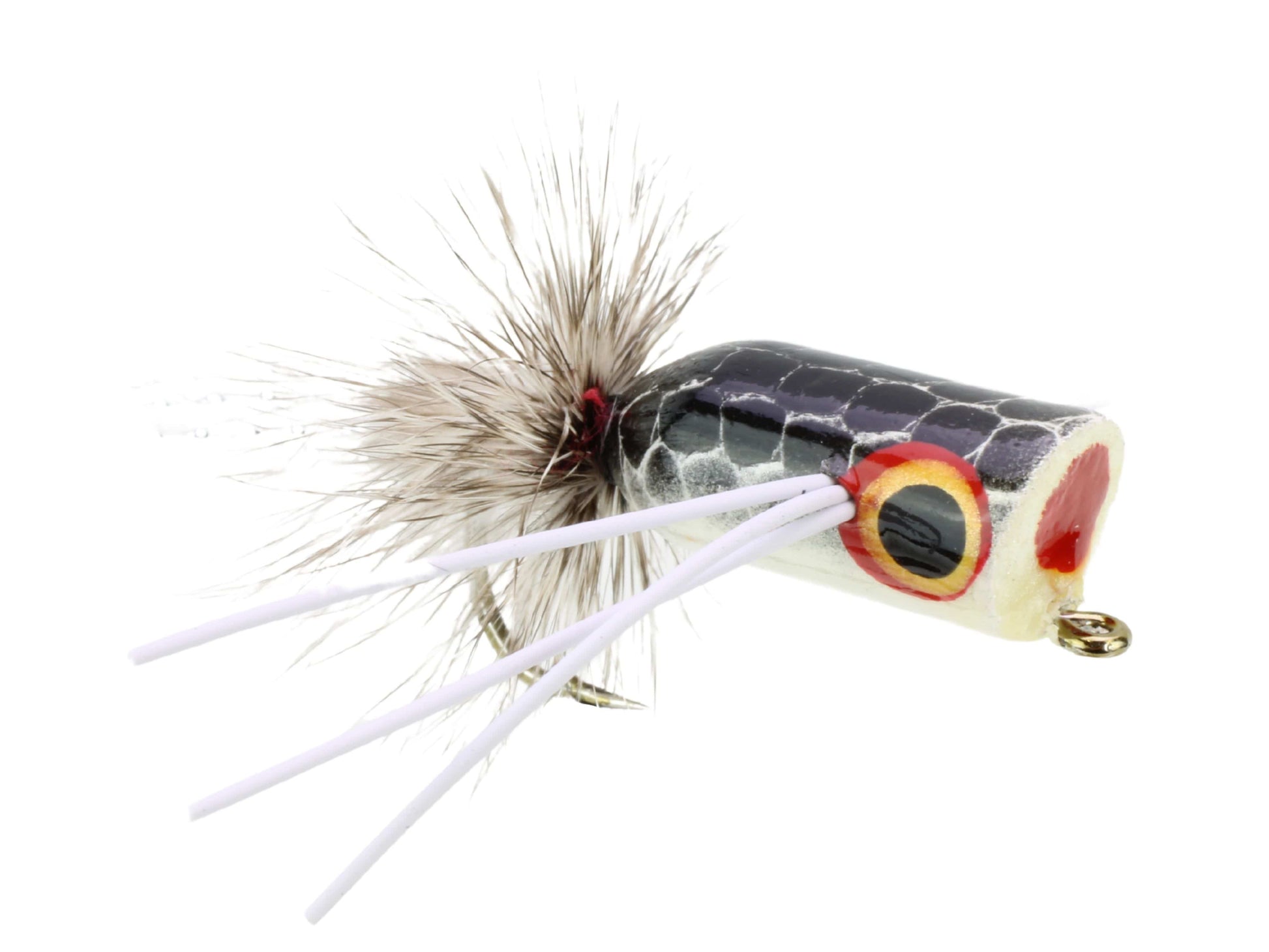 Wild Water Fly Fishing Black and Silver Bass Popper, Size 2, Qty. 4-Goodwynn&#39;sGoodwynn&#39;s