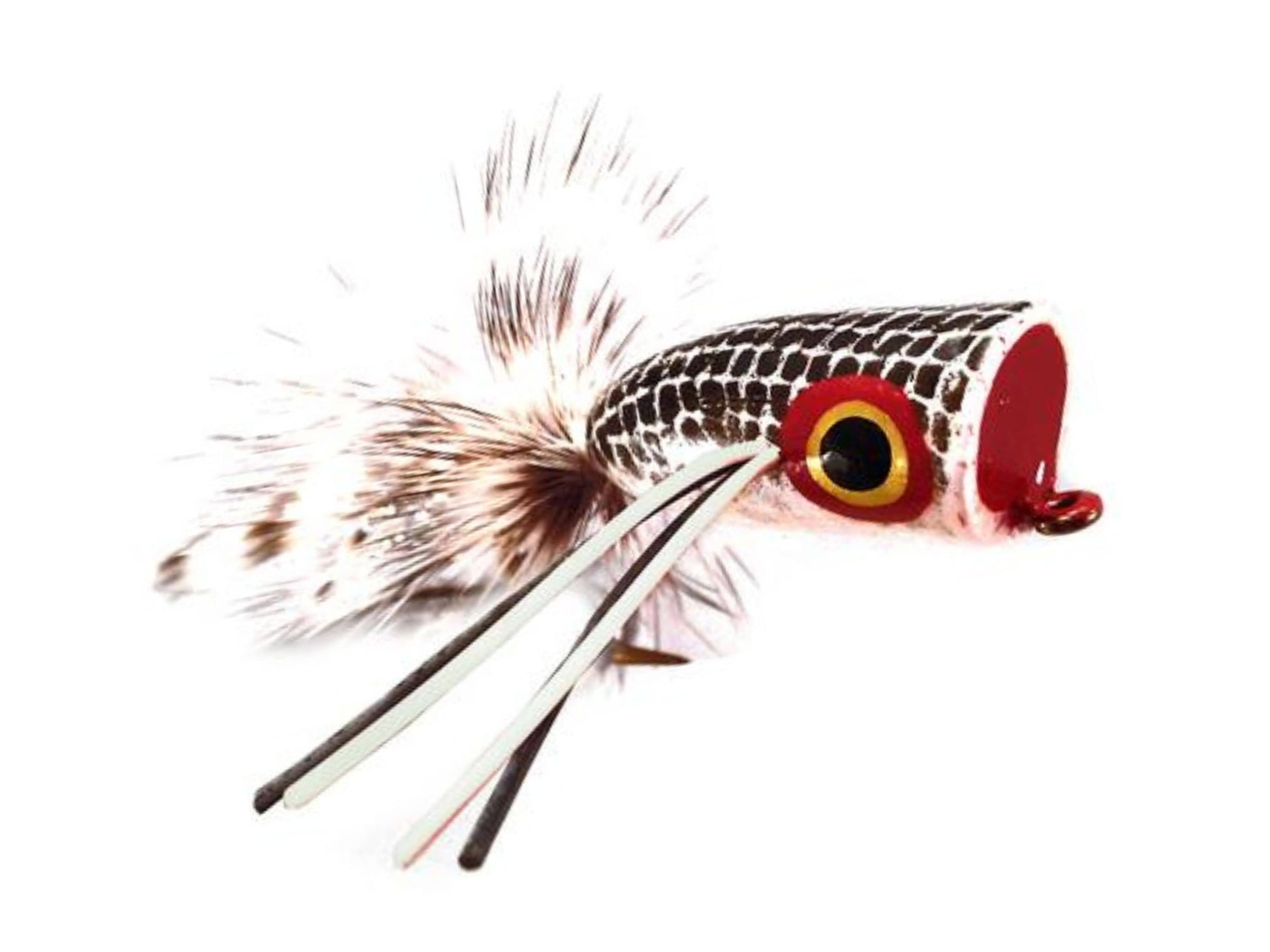 Wild Water Fly Fishing Black and White Bass Popper, Size 2, Qty. 4-Goodwynn&#39;sGoodwynn&#39;s