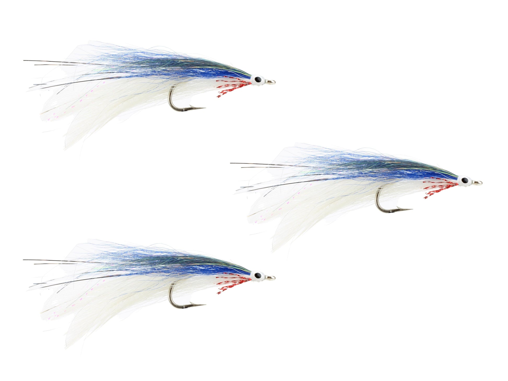 Wild Water Fly Fishing Blue, Red and White Deceiver, size 2/0, qty. 3-Goodwynn&#39;sGoodwynn&#39;s