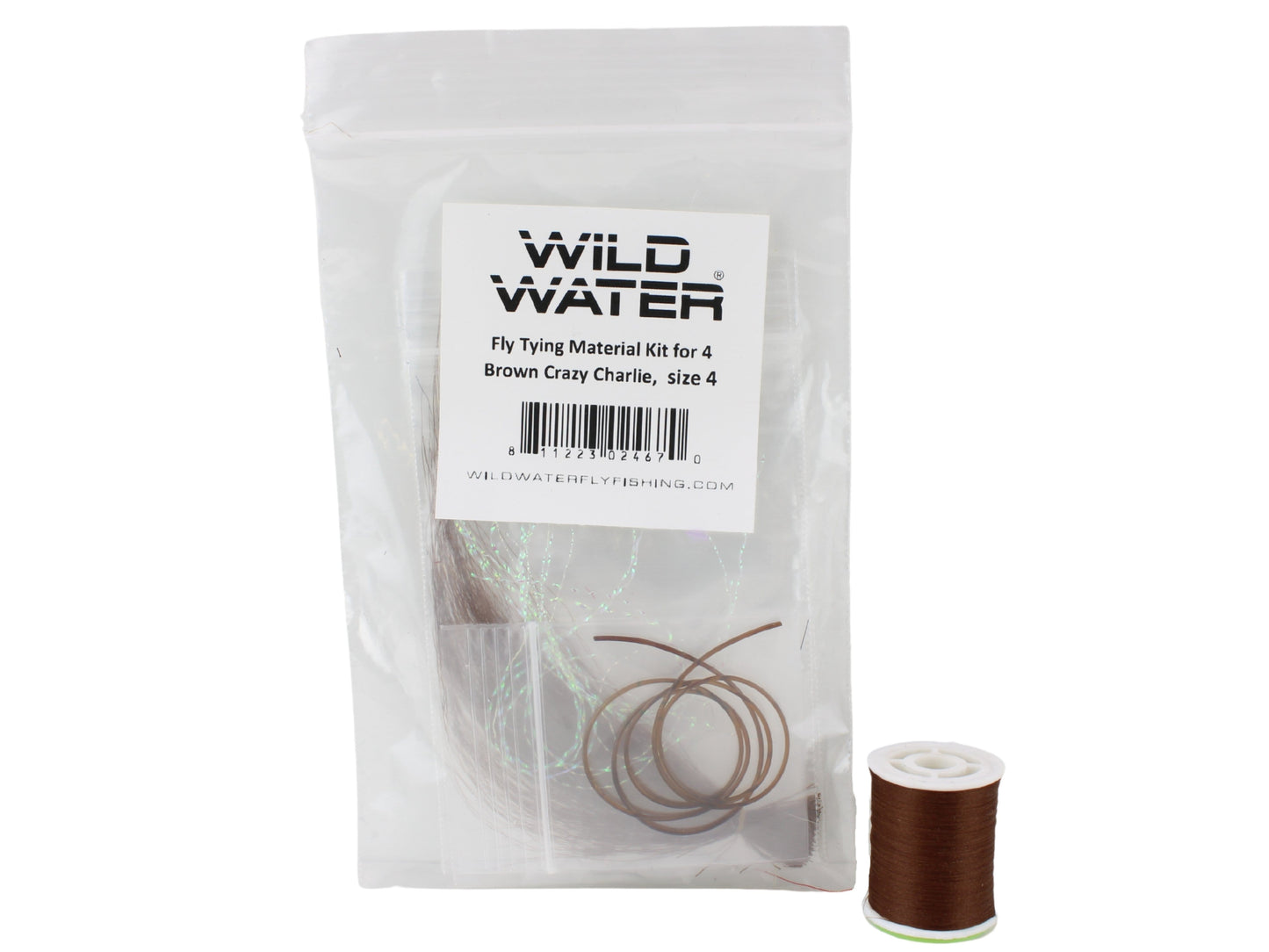 Wild Water Fly Fishing Fly Tying Material Kit, Brown Crazy Charlie