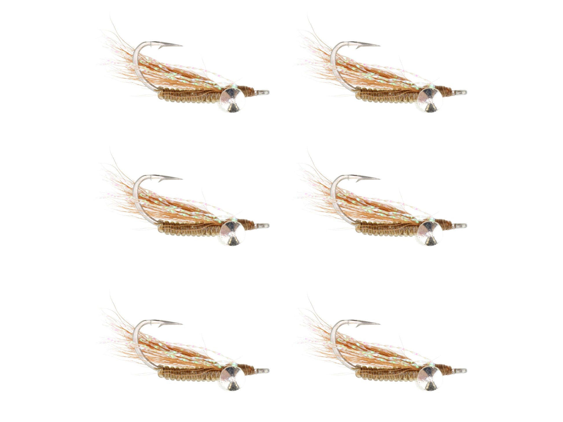 Wild Water Fly Fishing Brown Crazy Charlie, Size 4, Qty. 6-Goodwynn&#39;sGoodwynn&#39;s