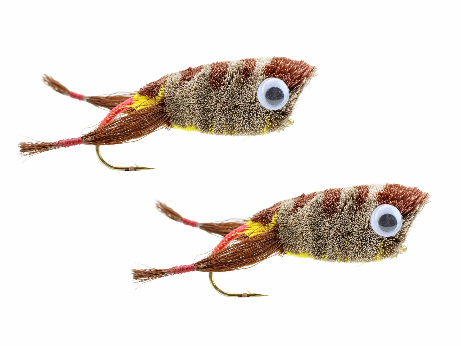 Wild Water Fly Fishing Deer Hair Brown Frog Popper, Size 2, Qty. 2-Goodwynn&#39;sGoodwynn&#39;s