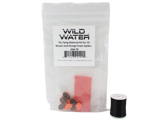 Wild Water Fly Fishing Fly Tying Material Kit, Brown and Orange Foam Spider-Goodwynn's