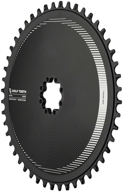 Wolf Tooth Aero Direct Mount Chainring - 46t Direct Mount SRAM 8-Bolt Drop-Stop B BLK