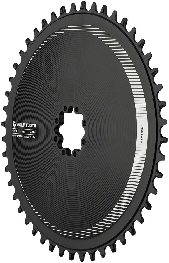 Wolf Tooth Aero Direct Mount Chainring - 48t Direct Mount SRAM 8-Bolt Drop-Stop B BLK