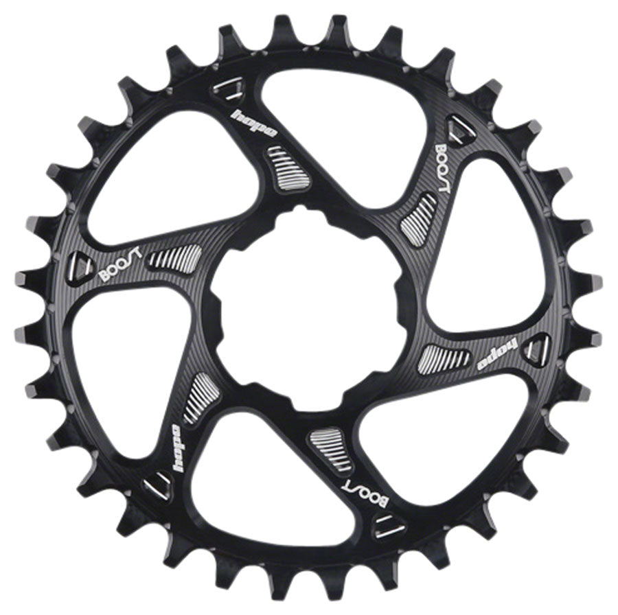 Hope Spiderless Retainer Chainring - 32t Boost Hope Direct Mount For Shimano 12-Speed Drivetrain BLK