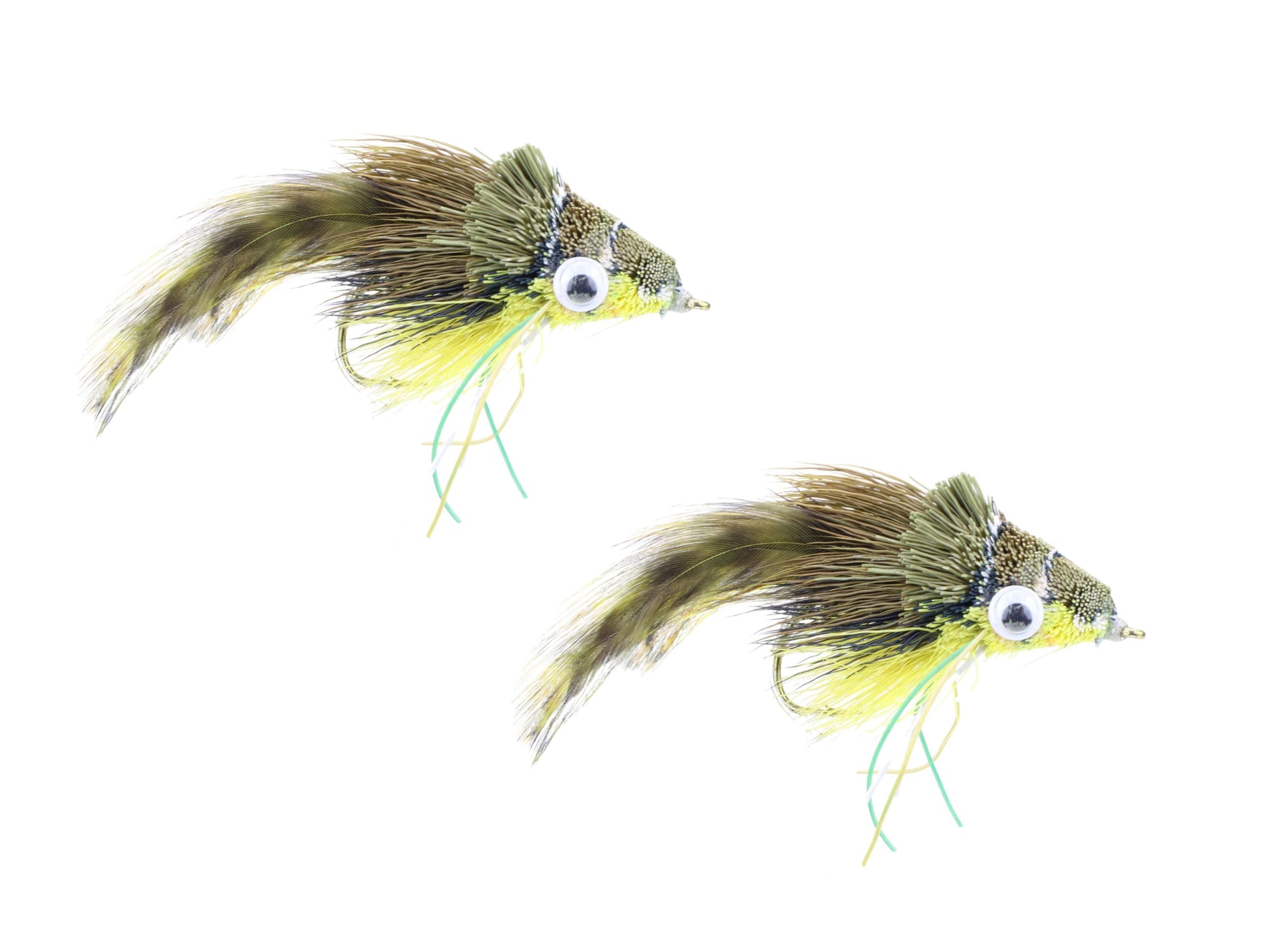 Wild Water Fly Fishing Green Camo Frog Deer Hair Diver, Size 2, Qty. 2-Goodwynn&#39;sGoodwynn&#39;s