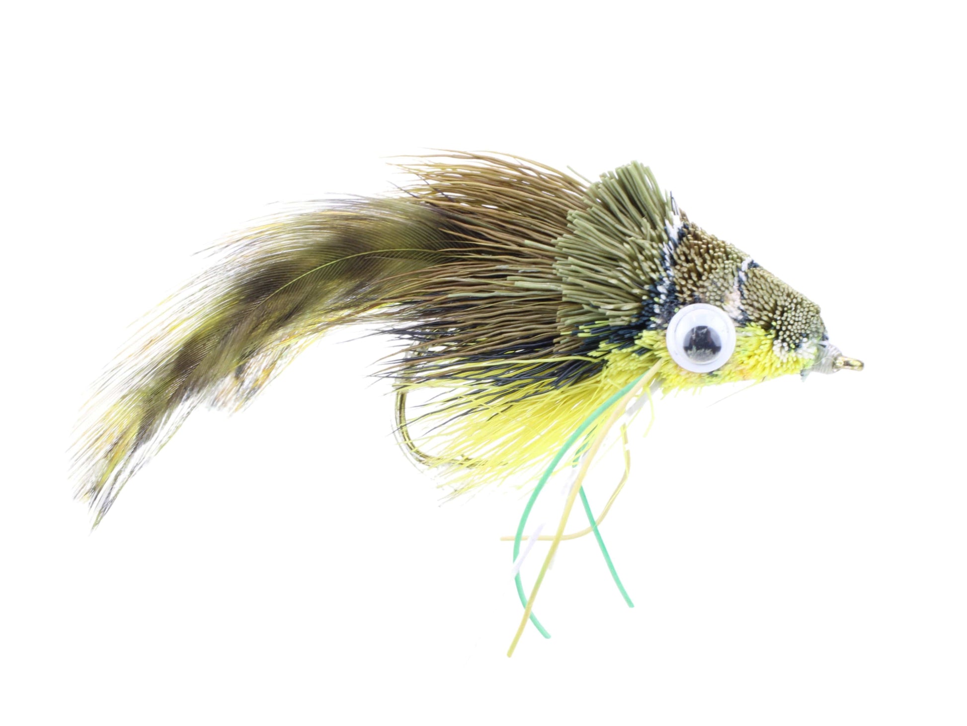 Wild Water Fly Fishing Green Camo Frog Deer Hair Diver, Size 2, Qty. 2-Goodwynn&#39;sGoodwynn&#39;s