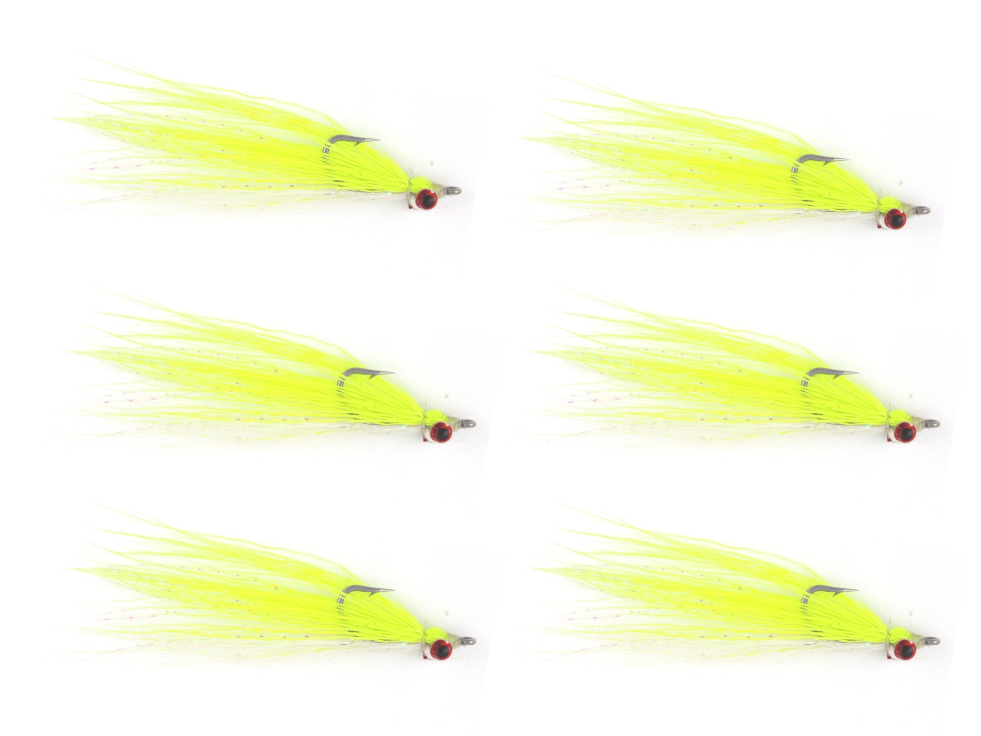 Wild Water Fly Fishing Chartreuse Clouser Minnow, Size 8, Qty. 6-Goodwynn&#39;sGoodwynn&#39;s