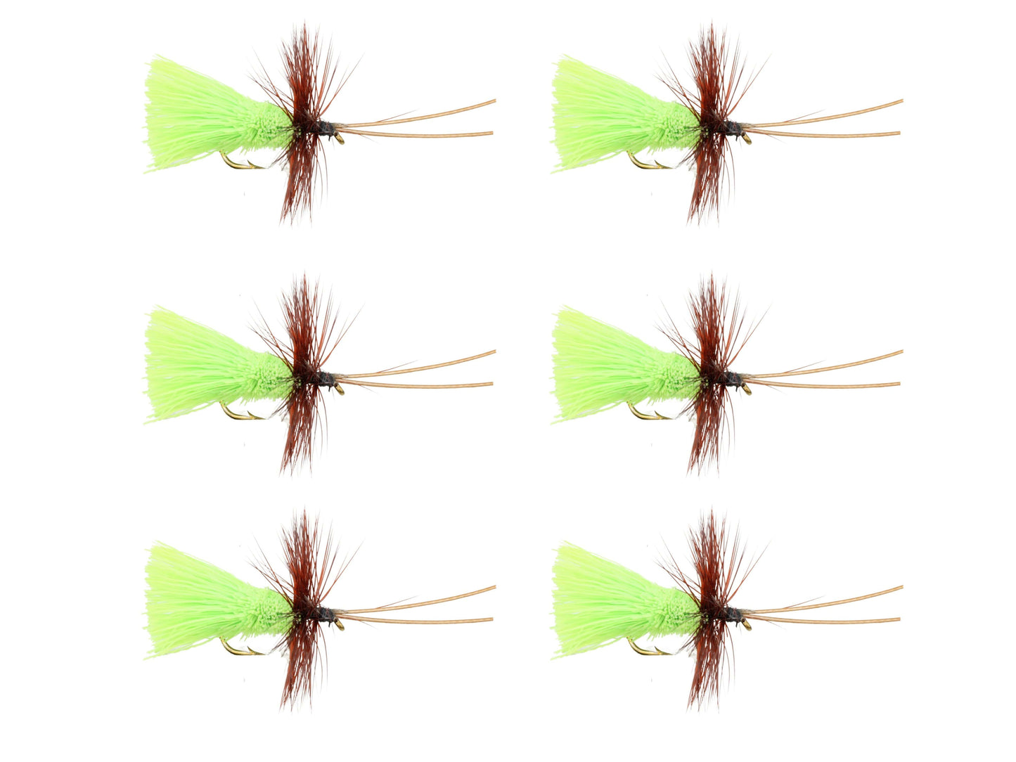 Wild Water Fly Fishing Chartreuse Goddard Caddis, Size 12, Qty. 6