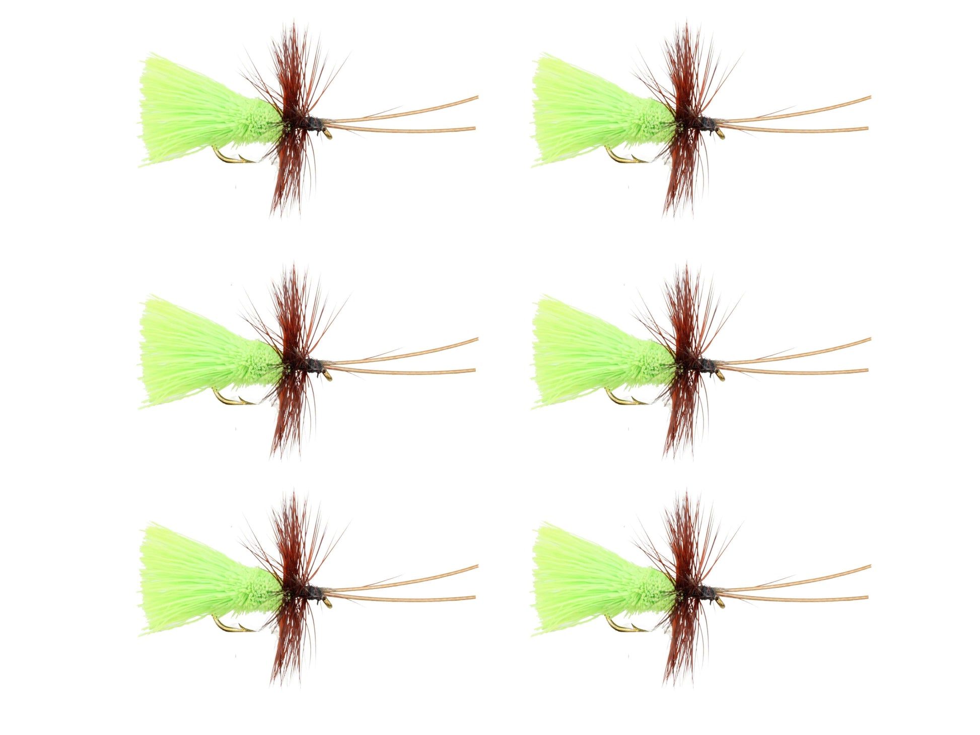 Wild Water Fly Fishing Chartreuse Goddard Caddis, Size 12, Qty. 6-Goodwynn&#39;sGoodwynn&#39;s