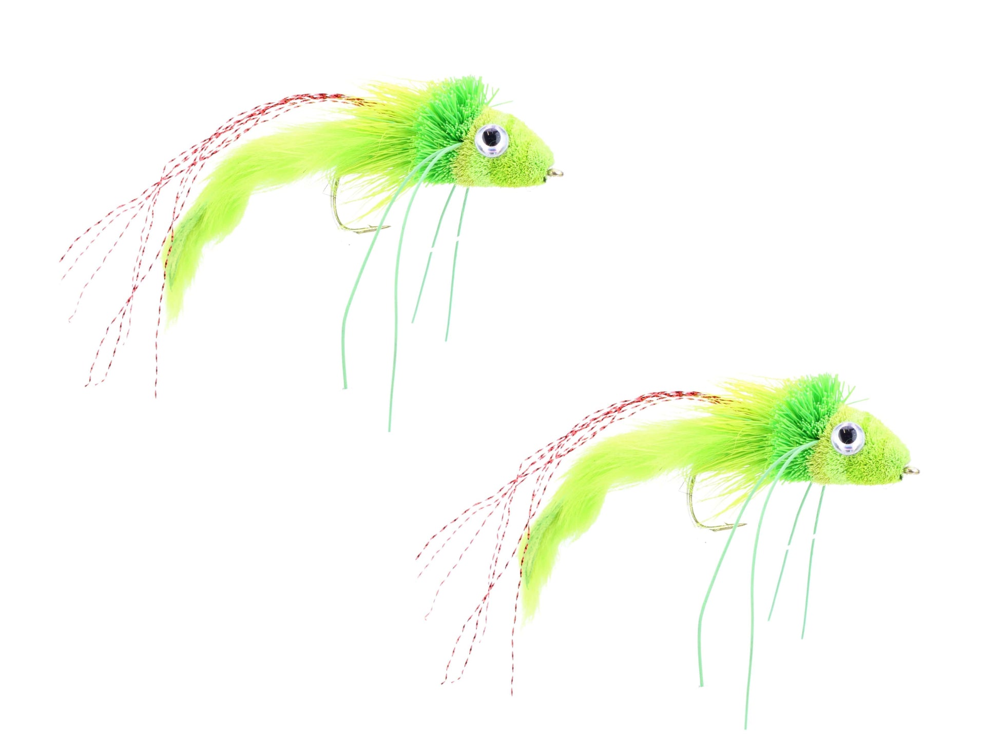 Wild Water Fly Fishing Chartreuse Rabbit Tail Diver, Size 1/0, Qty. 2-Goodwynn&#39;sGoodwynn&#39;s