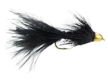 Wild Water Fly Fishing Cone Head Black Wooly Bugger, Size 6, Qty. 4