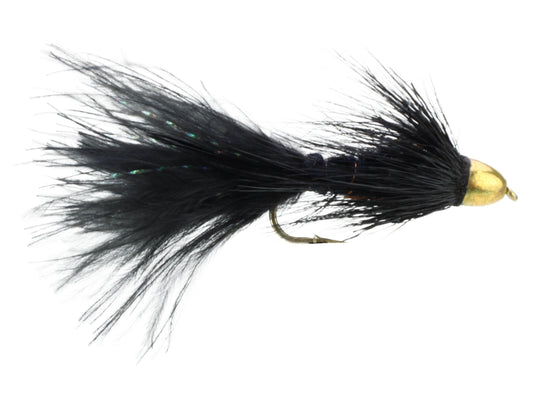 Wild Water Fly Fishing Cone Head Black Wooly Bugger, Size 6, Qty. 4-Goodwynn's