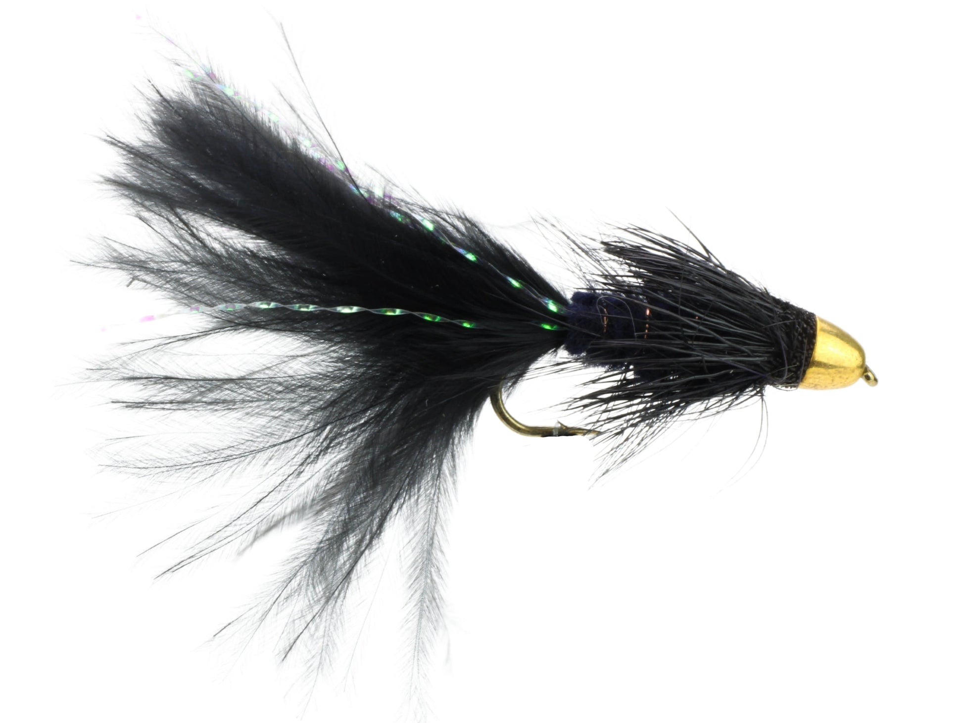 Wild Water Fly Fishing Cone Head Black Wooly Bugger, Size 8, Qty. 4-Goodwynn&#39;sGoodwynn&#39;s