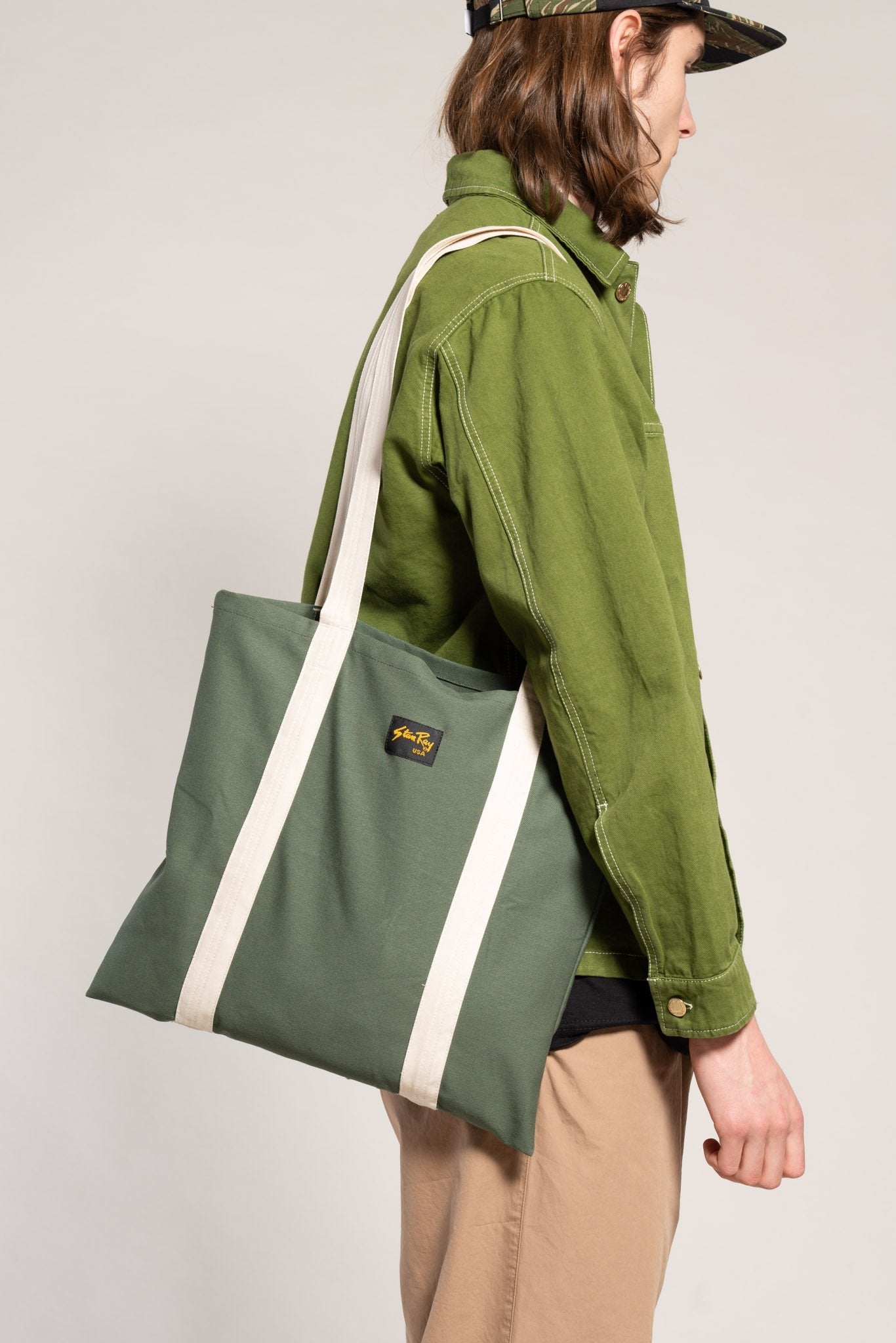 9001 TOTE BAG OLIVE SATEEN-Goodwynn&#39;sGoodwynn&#39;s