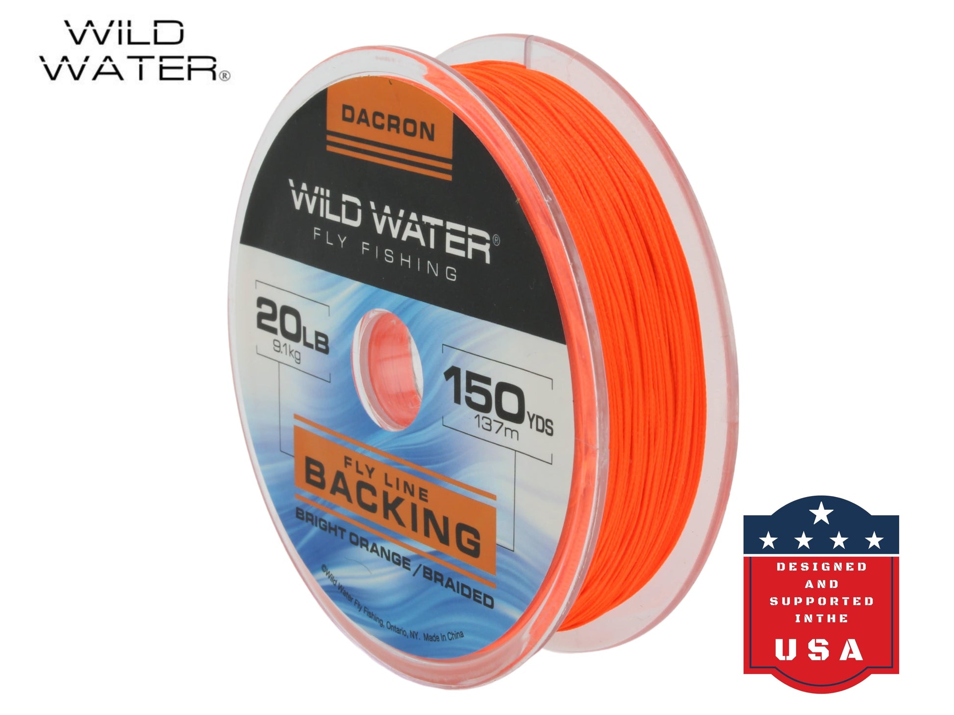 Wild Water Fly Fishing Braided Dacron Backing Spool, 20# 150 yards, Bright Orange-Goodwynn&#39;sGoodwynn&#39;s