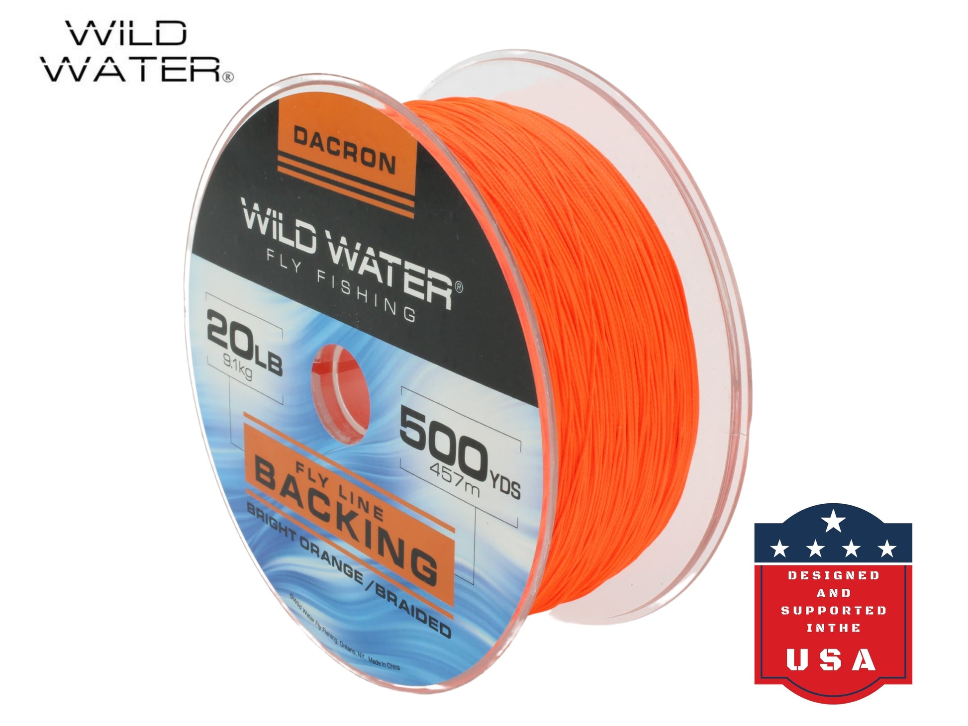 Wild Water Fly Fishing Braided Dacron Backing Spool, 20# 500 yards, Bright Orange-Goodwynn&#39;sGoodwynn&#39;s