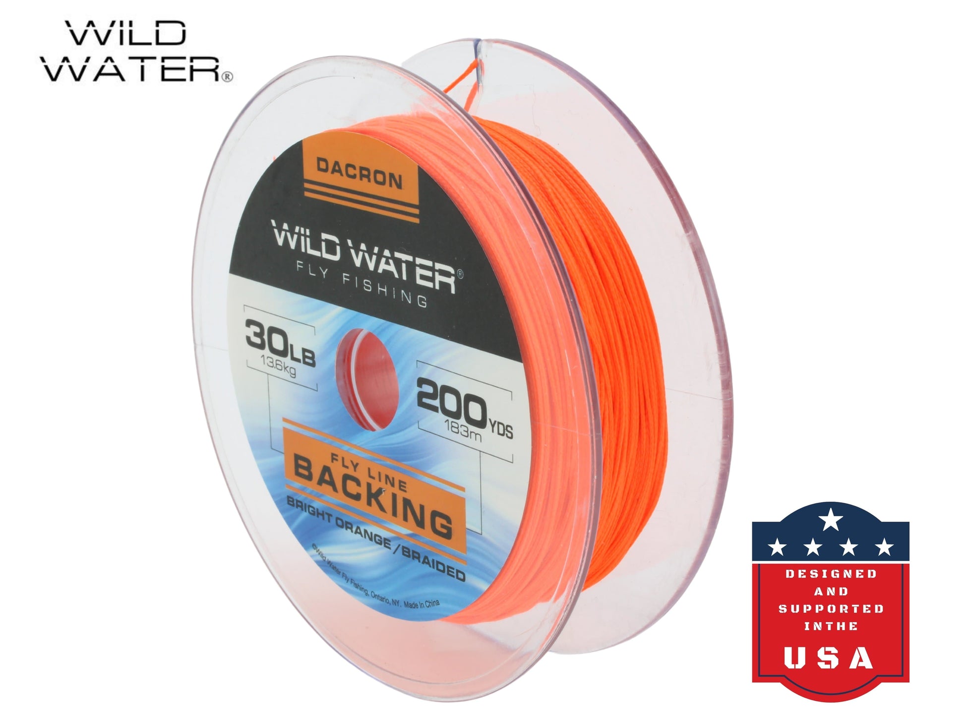 Wild Water Fly Fishing Braided Dacron Backing Spool, 30# 200 yards, Bright Orange-Goodwynn&#39;sGoodwynn&#39;s