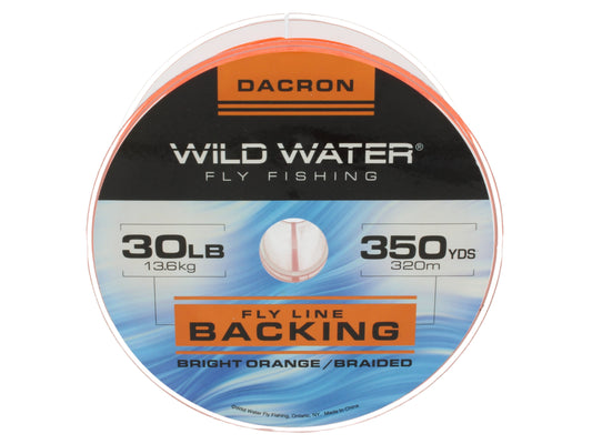 Wild Water Fly Fishing Braided Dacron Backing Spool, 30# 350 yards, Bright Orange-Goodwynn's