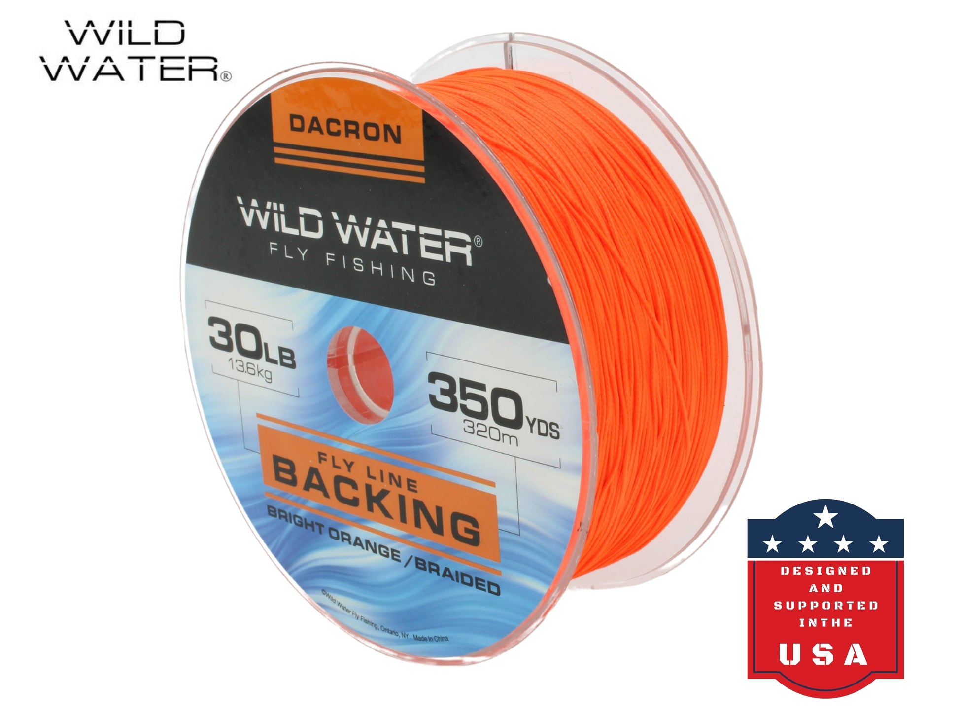 Wild Water Fly Fishing Braided Dacron Backing Spool, 30# 350 yards, Bright Orange-Goodwynn&#39;sGoodwynn&#39;s