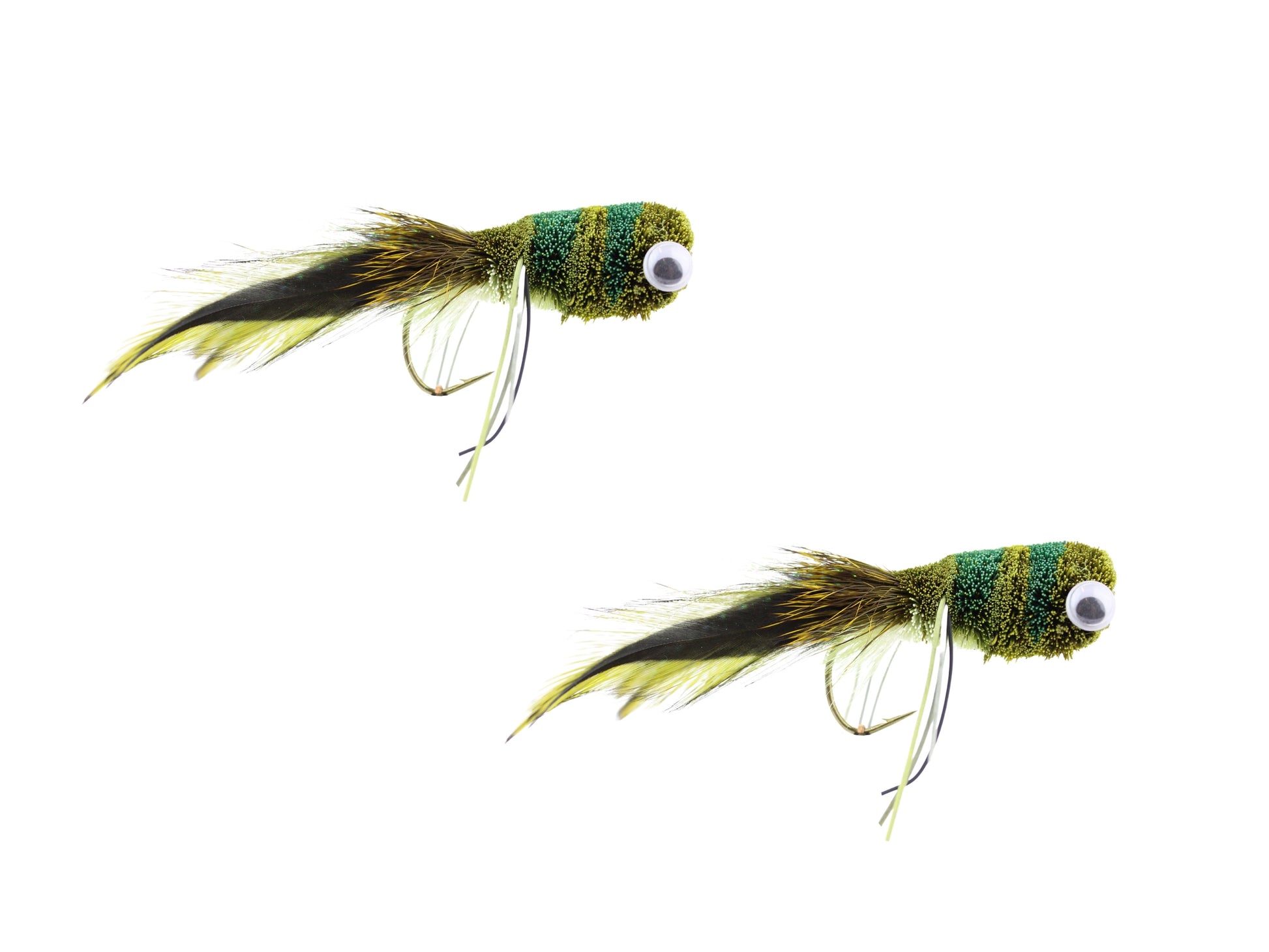 Wild Water Fly Fishing Deer Hair Frog Bass Bug Popper, Size 2, Qty. 2-Goodwynn&#39;sGoodwynn&#39;s