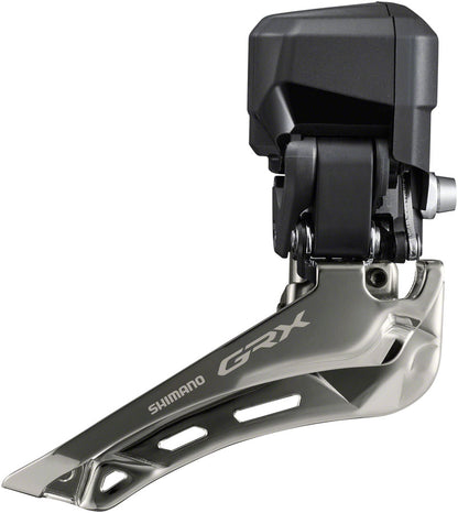 Shimano GRX FD-RX825 Di2 Front Derailleur - 2x12-Speed Braze-on Down Swing For 46-48t Max BLK/Silver