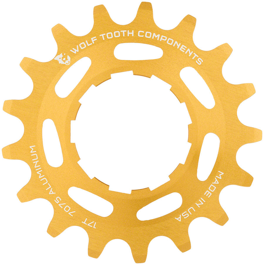 Wolf Tooth Single Speed Aluminum Cog - 17t Compatible with 3/32" Chains Gold-Goodwynn&#39;sGoodwynn&#39;s