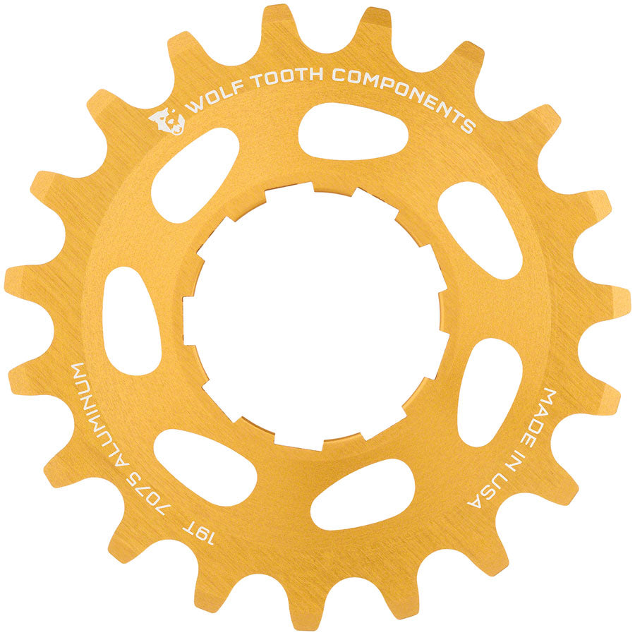 Wolf Tooth Single Speed Aluminum Cog - 19t Compatible with 3/32" Chains Gold-Goodwynn&#39;sGoodwynn&#39;s