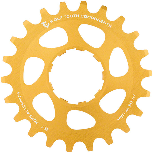 Wolf Tooth Single Speed Aluminum Cog - 22t Compatible with 3/32" Chains Gold-Goodwynn's