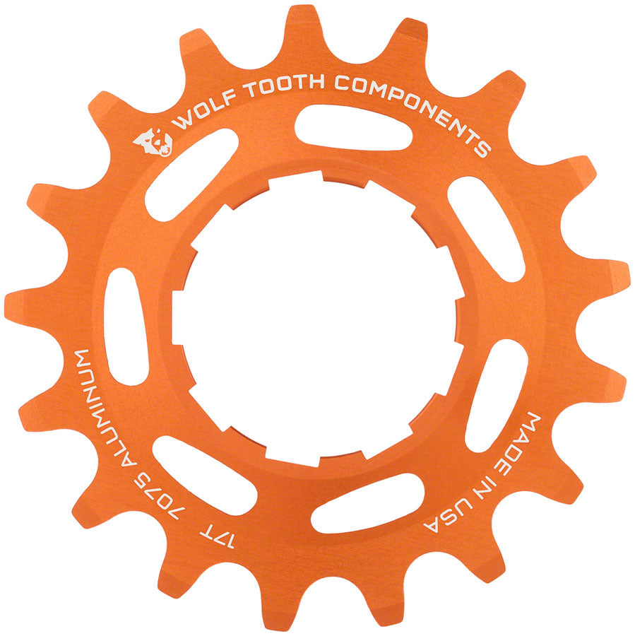 Wolf Tooth Single Speed Aluminum Cog - 17t Compatible 3/32" Chains Orange-Goodwynn&#39;sGoodwynn&#39;s