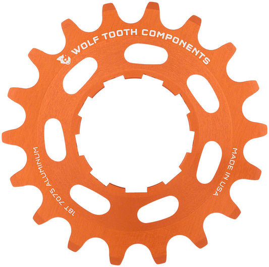 Wolf Tooth Single Speed Aluminum Cog - 18t Compatible 3/32" Chains Orange-Goodwynn's