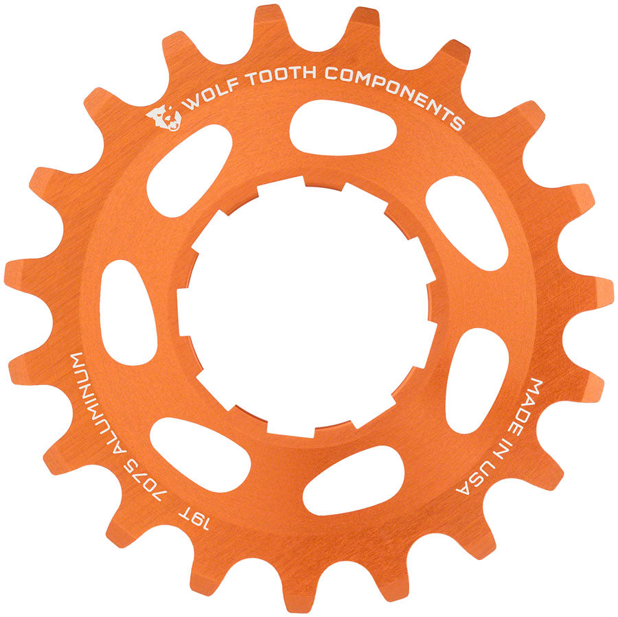 Wolf Tooth Single Speed Aluminum Cog - 19t Compatible 3/32" Chains Orange-Goodwynn&#39;sGoodwynn&#39;s