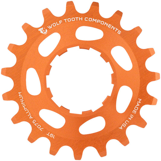 Wolf Tooth Single Speed Aluminum Cog - 19t Compatible 3/32" Chains Orange-Goodwynn's