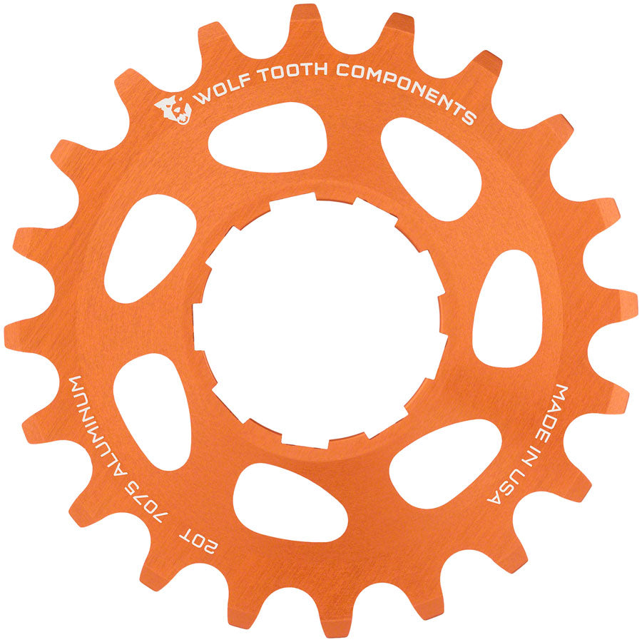 Wolf Tooth Single Speed Aluminum Cog - 20t Compatible 3/32" Chains Orange-Goodwynn&#39;sGoodwynn&#39;s